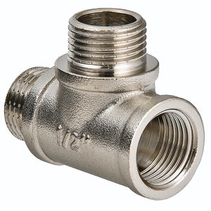 Тройник 1/2" вн/нар/нар никель арт 133 Тройник 1/2" вн/нар/нар никель арт 133