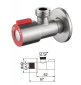 Кран угловой LEDEME 1/2"M х 1/2"M (красный) арт: L70507H