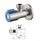 Кран угловой LEDEME 1/2"M х 1/2"M (синий) арт: L70507C