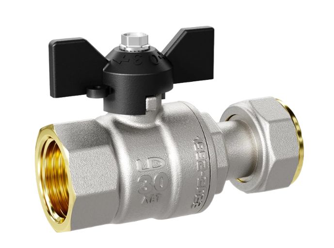Кран шар LD 1/2" в. р./накидная гайка