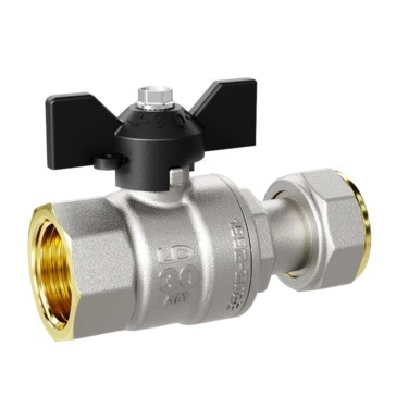 Кран шар LD 3/4" в. р./накидная гайка