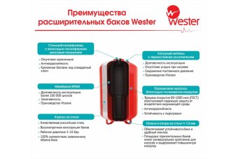 Бак расширительный мембранный Wester Line WAV 8 для водоснабжения