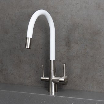 Смеситель Lemark Comfort LM3075BN-White для кухни с подключением к фильтру с питьевой водой