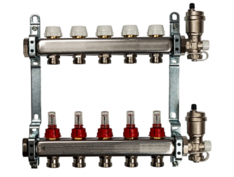 Коллектор с расход. VIEIR 10-вых НЕРЖ без кранов 1*3/4 VR113-10A