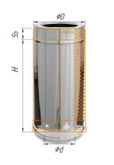 Дымоход Феррум (430/0,8мм) нерж150/210 L0,5м