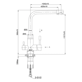 Смеситель Lemark EXPERT LM5061GMN для кухни c подключением к фильтру с питьевой водой