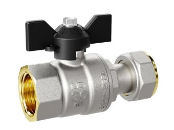 Кран шар LD 1/2" в. р./накидная гайка